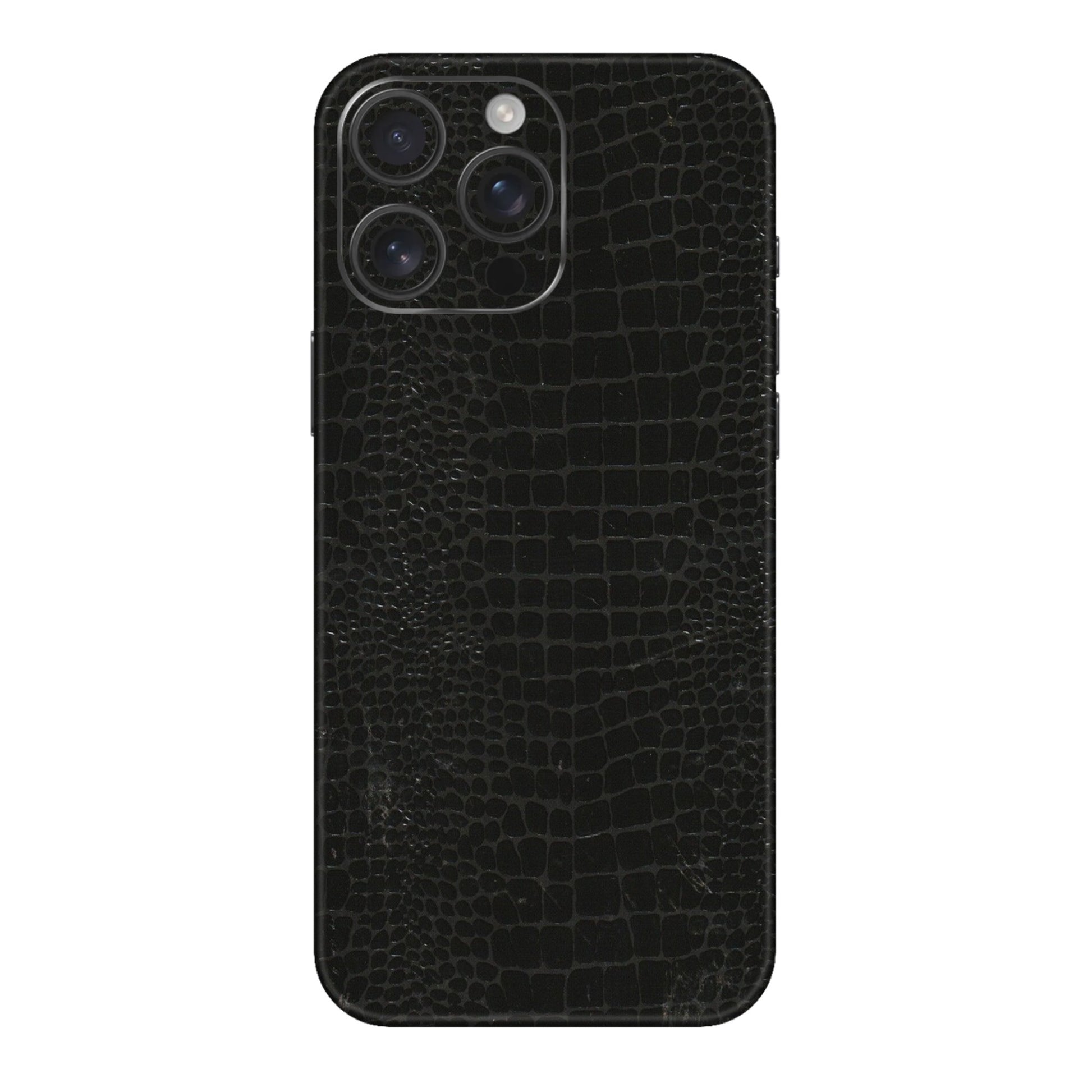 Apple iPhone Skins (All Models) - Snake Leather Black - 3D Embossed Finish (L-107) iPhone 16 pro