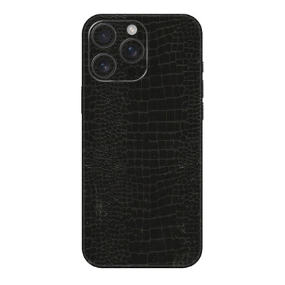 Apple iPhone Skins (All Models) - Snake Leather Black - 3D Embossed Finish (L-107) iPhone 16 pro