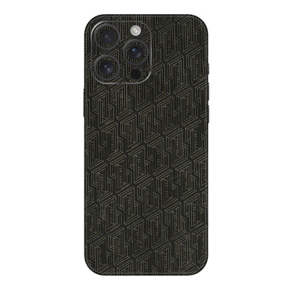 Apple iPhone Skins (All Models) - Black Abstract Pattern - 3D Embossed Finish (L-117) iPhone 16 pro