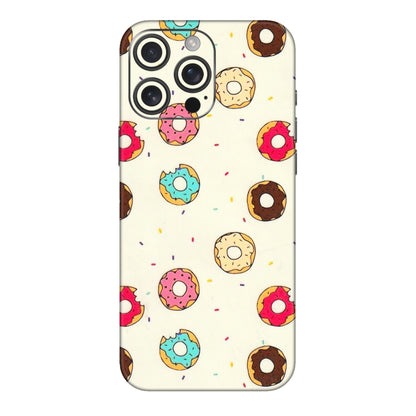 Apple iPhone Skins (All Models) - Mini Donuts Doodle Art - 3D Embossed Finish (L-122) iPhone 16 pro