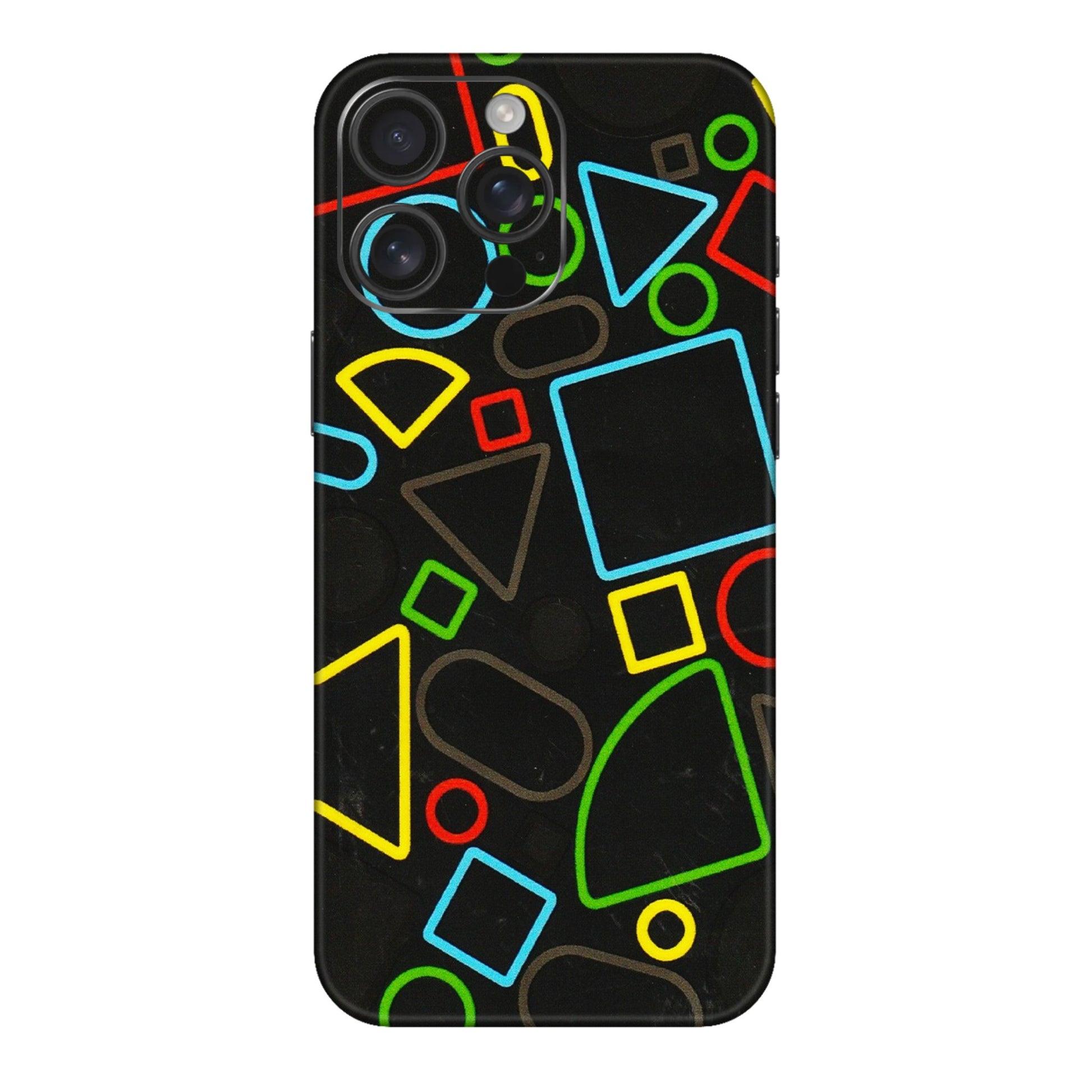 Apple iPhone Skins (All Models) - Black Shapes - 3D Embossed Finish (L-131) iPhone 16 pro