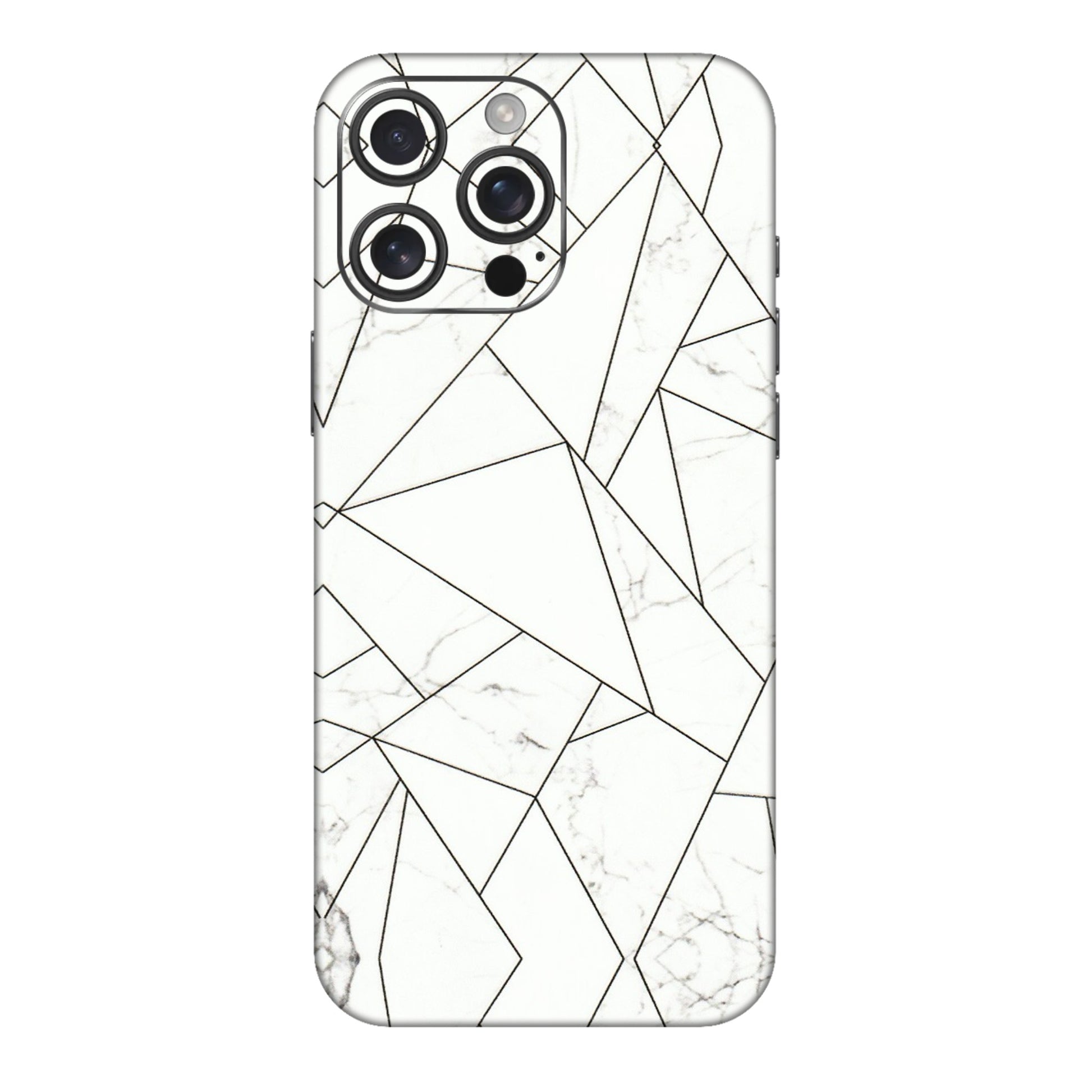 Apple iPhone Skins (All Models) - Luxury White Marble Effect - 3D Embossed Finish (L-168) iPhone 16 pro
