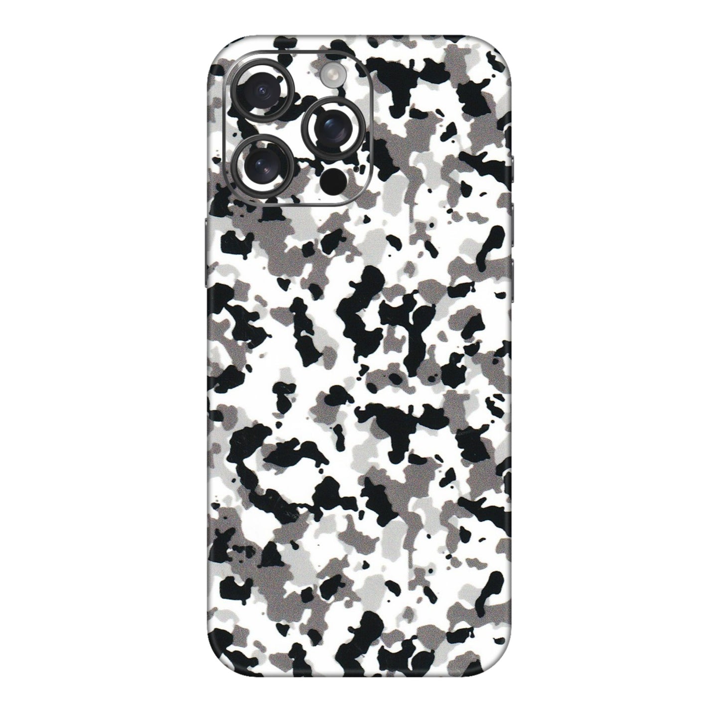 Apple iPhone Skins (All Models) - White Black Camouflage - 3D Embossed Finish (L-18) iPhone 16 pro