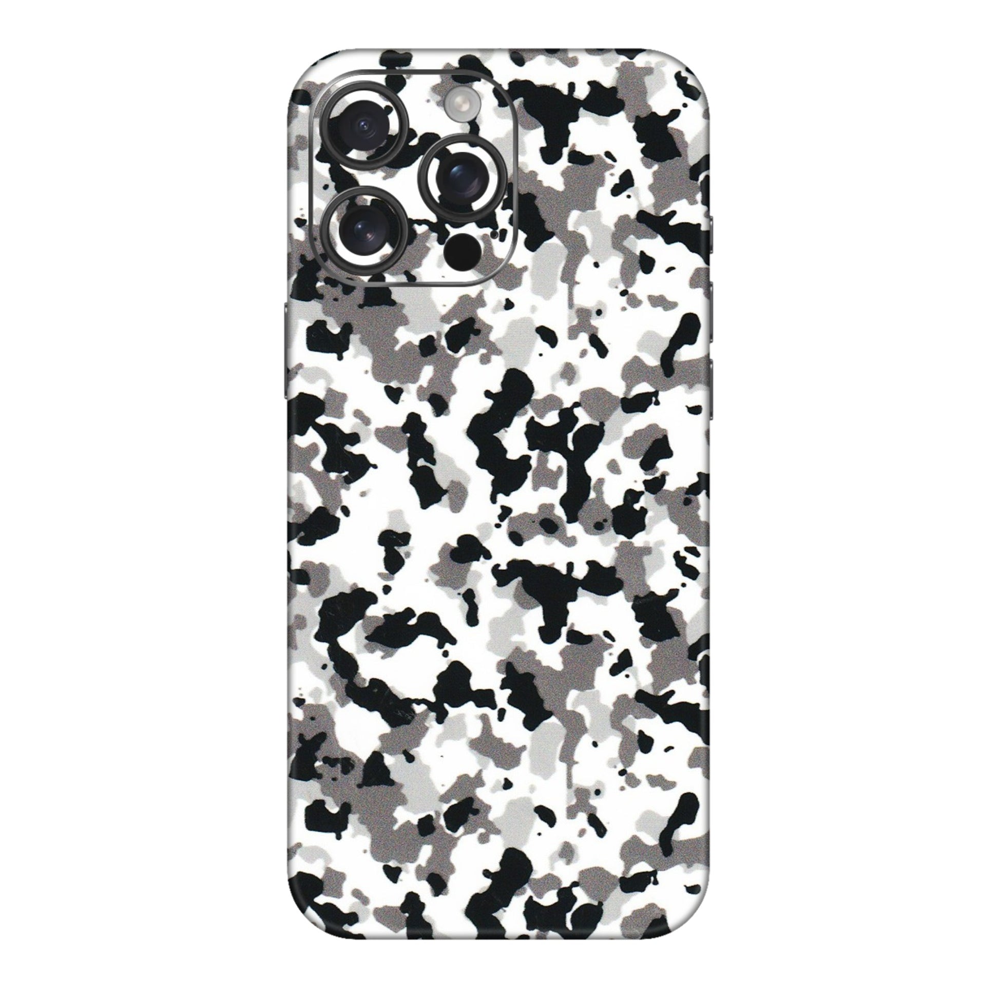 Apple iPhone Skins (All Models) - White Black Camouflage - 3D Embossed Finish (L-18) iPhone 16 pro