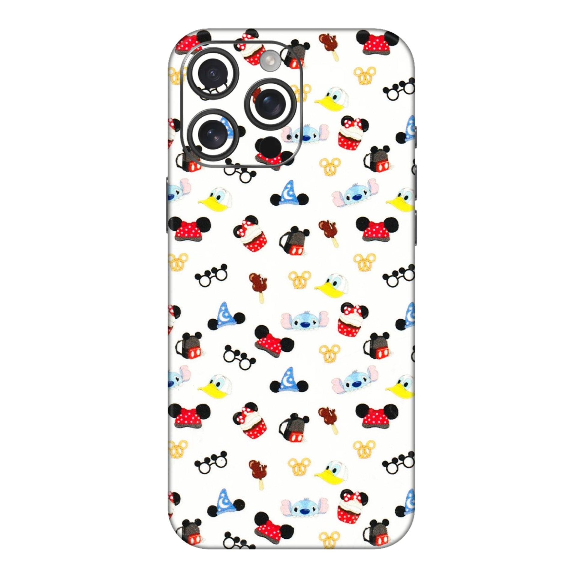 Apple iPhone Skins (All Models) - Minnie Mouse & Donald Doodles s - 3D Embossed Finish (L-194) iPhone 16 pro