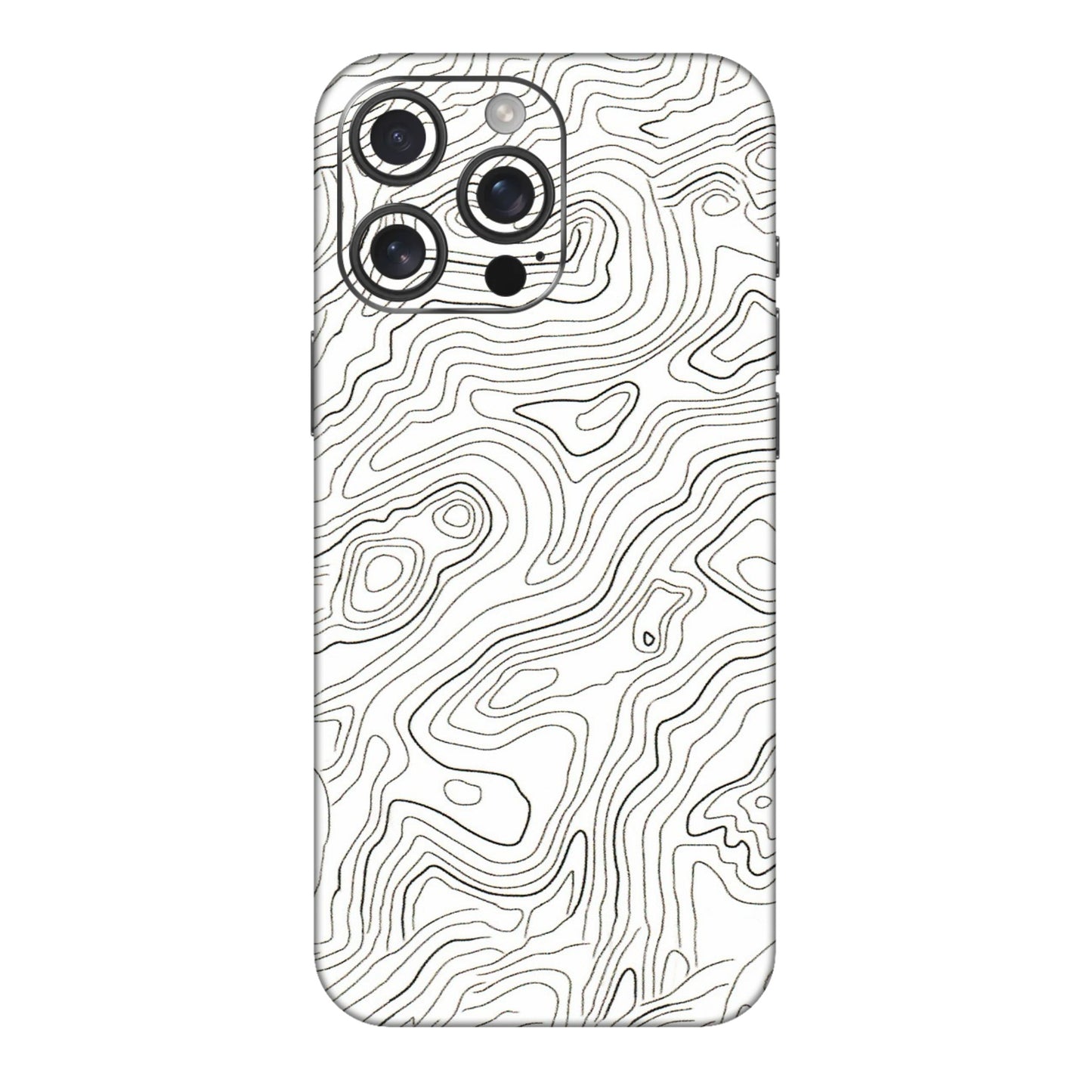 Apple iPhone Skins (All Models) - White Black Swirls - 3D Embossed Finish (L-219) iPhone 16 pro
