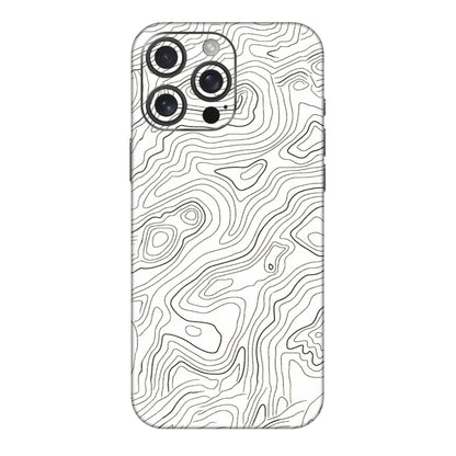 Apple iPhone Skins (All Models) - White Black Swirls - 3D Embossed Finish (L-219) iPhone 16 pro
