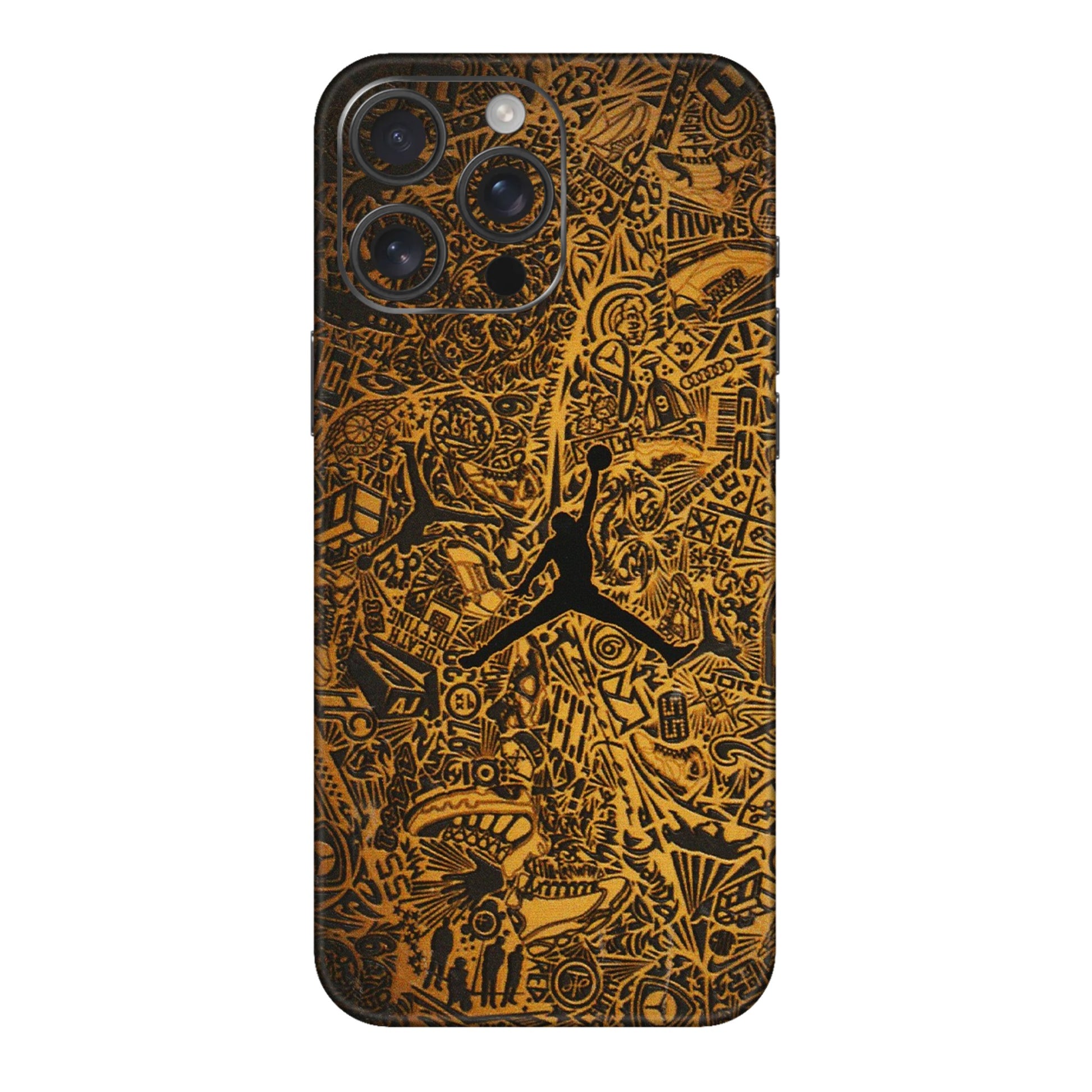 Apple iPhone Skins (All Models) - Premium Gold Basketball Player - 3D Embossed Finish (L-236) iPhone 16 pro