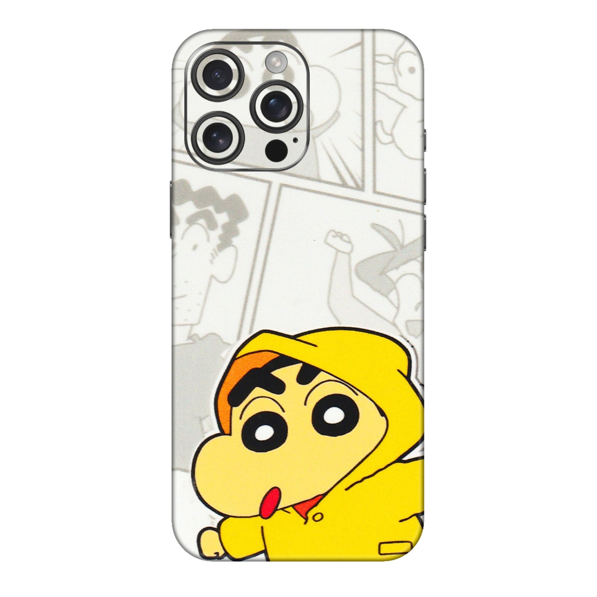 Apple iPhone Skins (All Models) - Yellow Shinchan Comic - 3D Embossed Finish (L-246) iPhone 16 pro