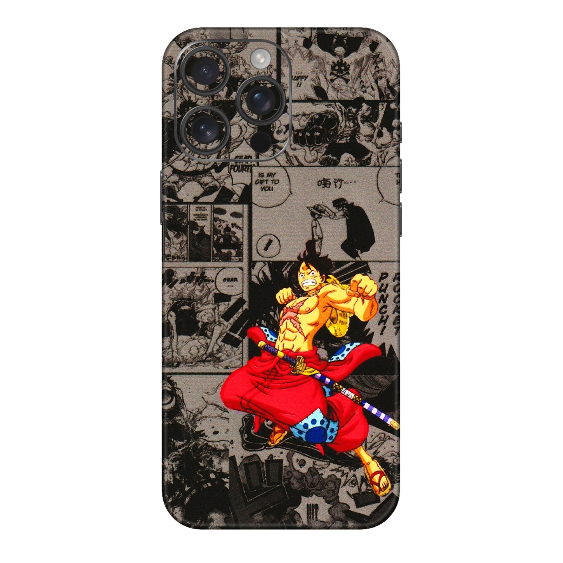 Apple iPhone Skins (All Models) - One Piece Rocket Punch Manga - 3D Embossed Finish (L-25) iPhone 16 pro