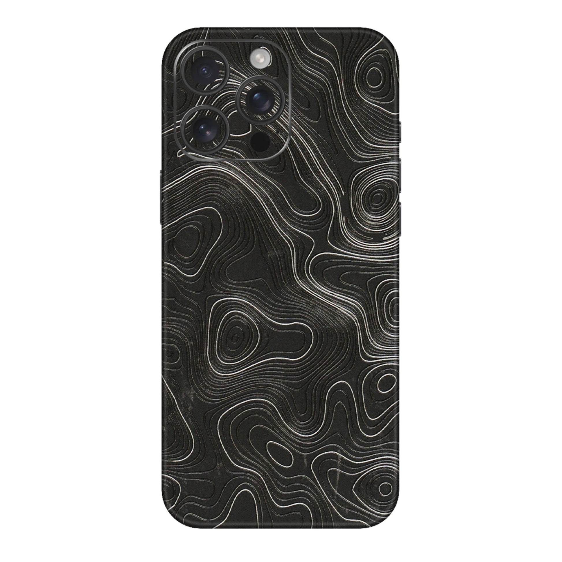 Apple iPhone Skins (All Models) - Abstract White Line Map - 3D Embossed Finish (L-269) iPhone 16 pro