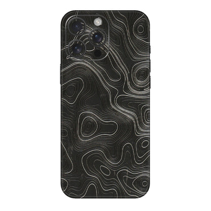 Apple iPhone Skins (All Models) - Abstract White Line Map - 3D Embossed Finish (L-269) iPhone 16 pro