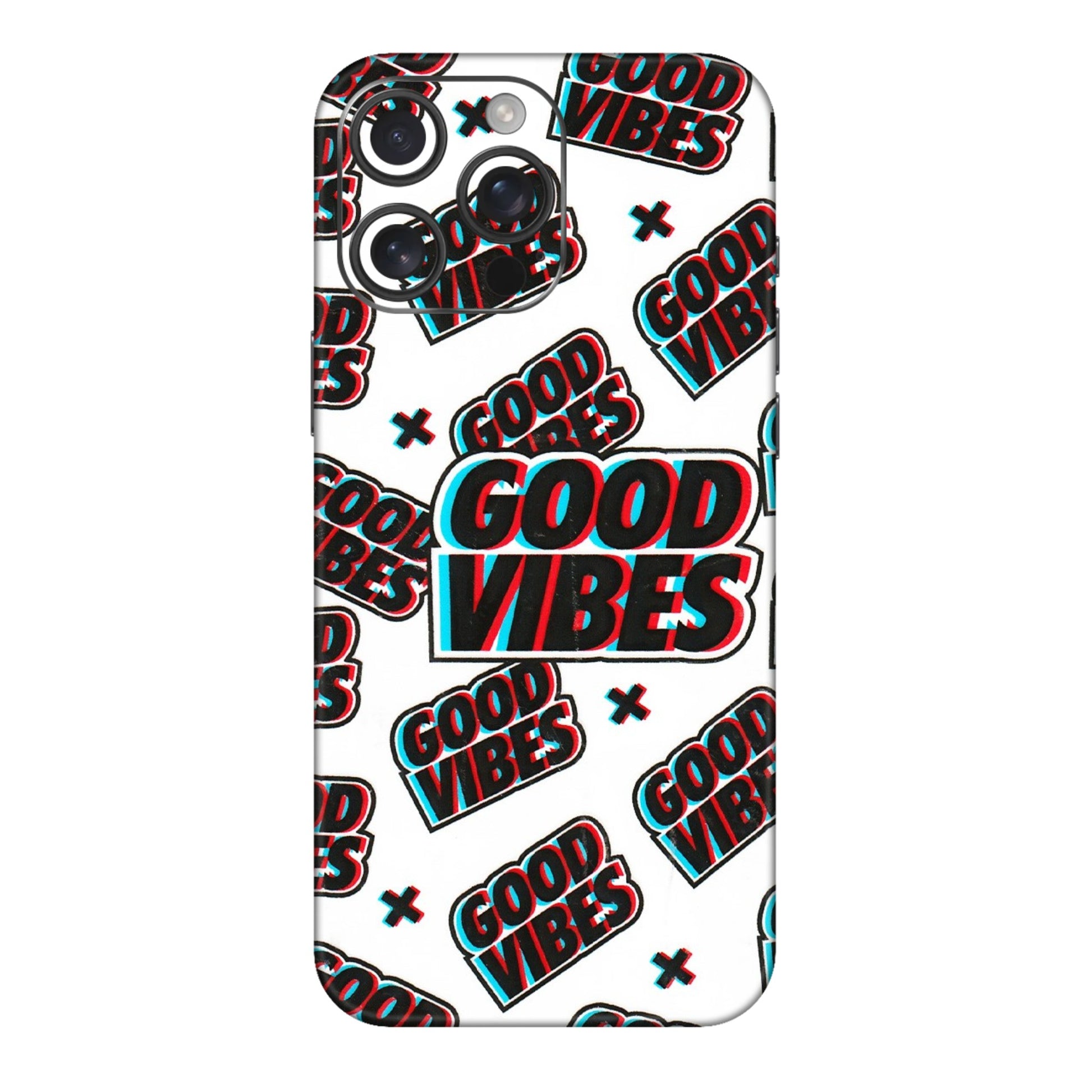 Apple iPhone Skins (All Models) - Good Vibes - 3D Embossed Finish (L-282) iPhone 16 pro