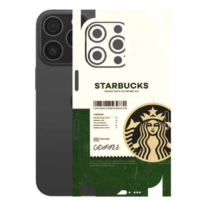 Apple iPhone Skins (All Models) - Starbucks Barcode - 3D Embossed Finish (L-308) iPhone 16 pro