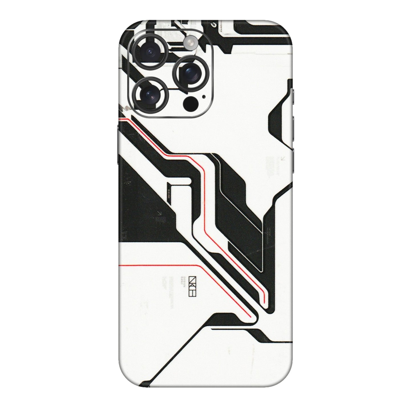 Apple iPhone Skins (All Models) - White Techy Logo - 3D Embossed Finish (L-312) iPhone 16 pro