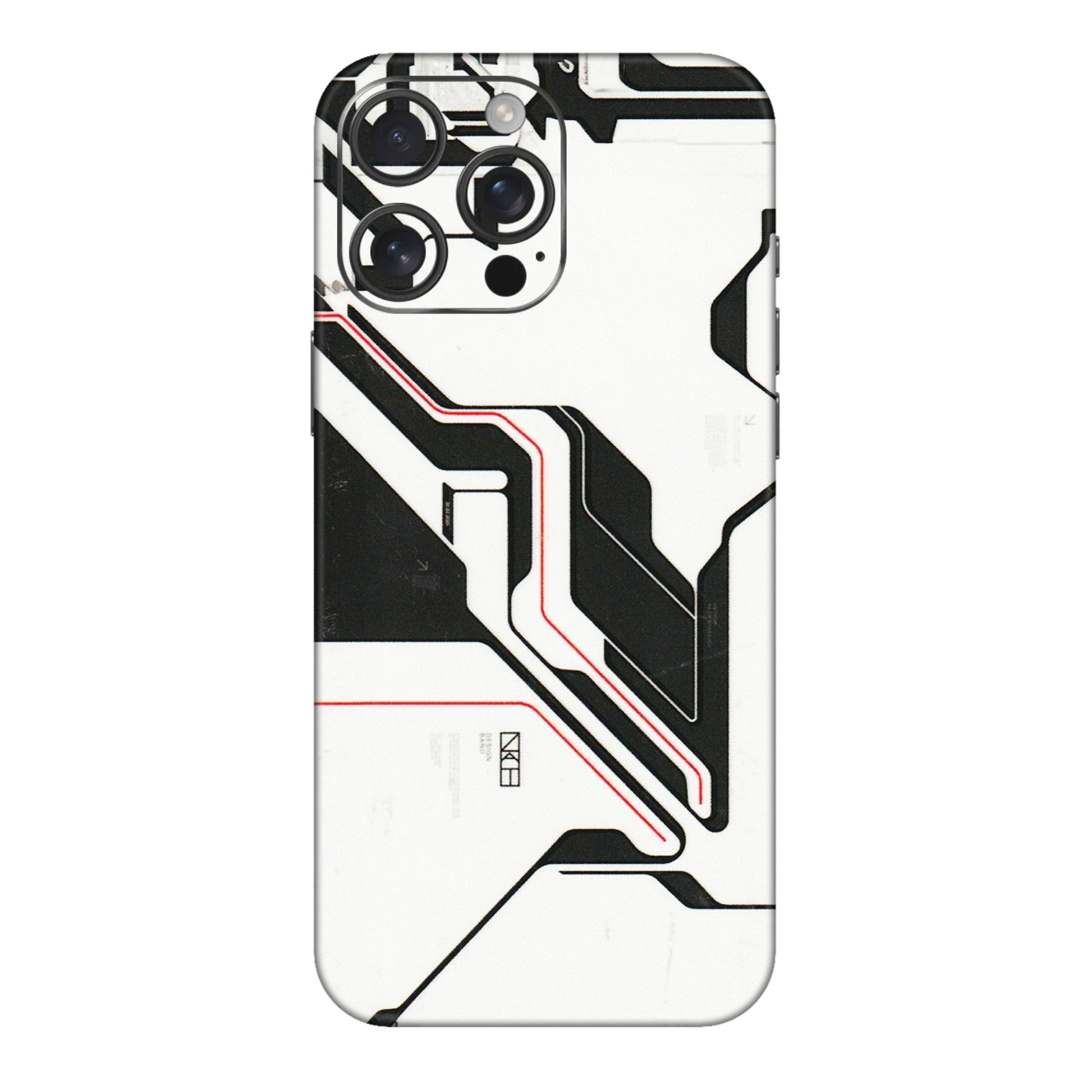 Apple iPhone Skins (All Models) - White Techy Logo - 3D Embossed Finish (L-312) iPhone 16 pro