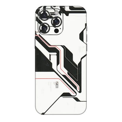 Apple iPhone Skins (All Models) - White Techy Logo - 3D Embossed Finish (L-312) iPhone 16 pro