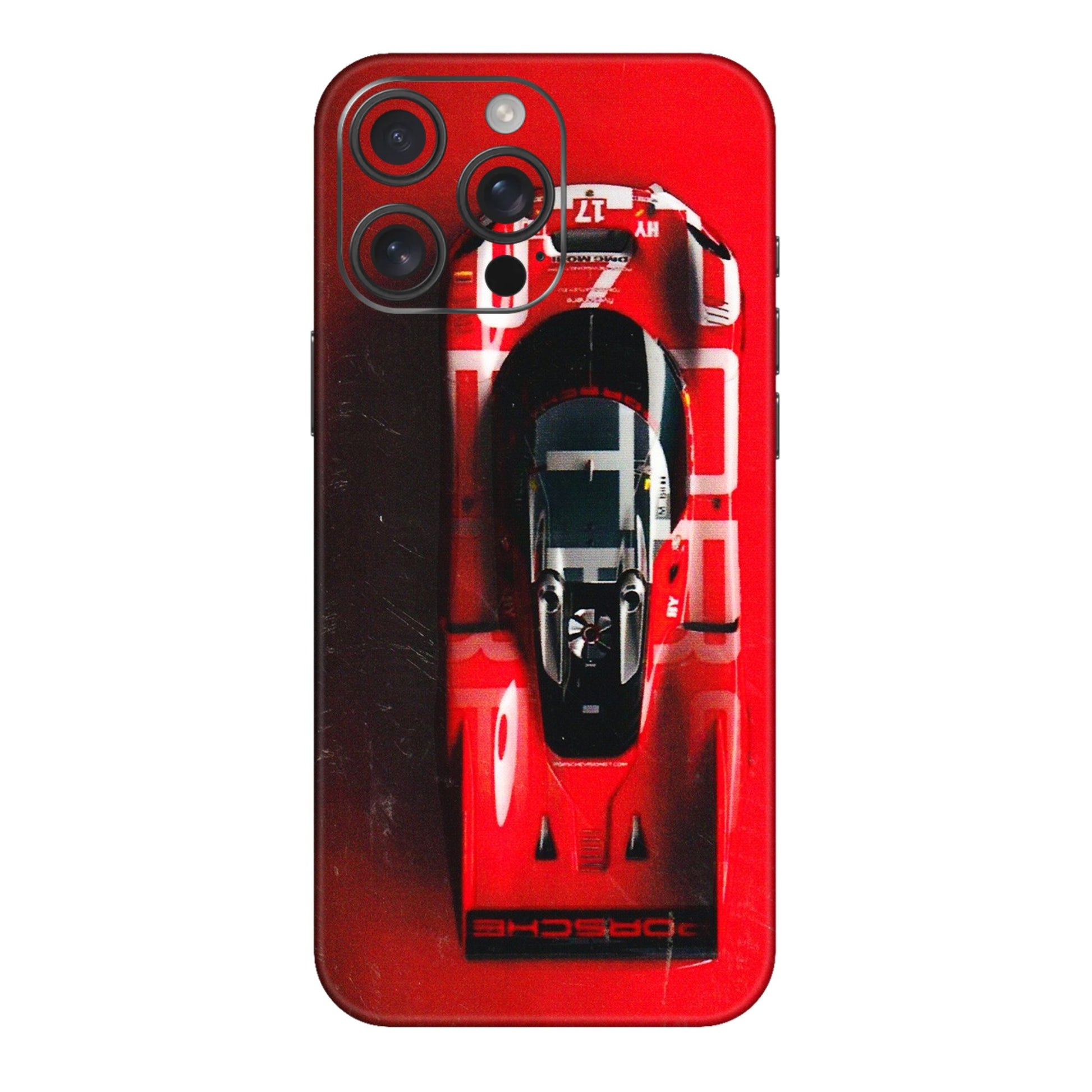Apple iPhone Skins (All Models) - Red Porsche Car Logo - 3D Embossed Finish (L-315) iPhone 16 pro