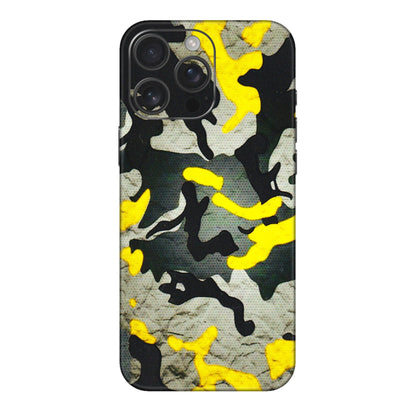 Apple iPhone Skins (All Models) - Yellow Camouflage - 3D Embossed Finish (L-61) iPhone 16 pro