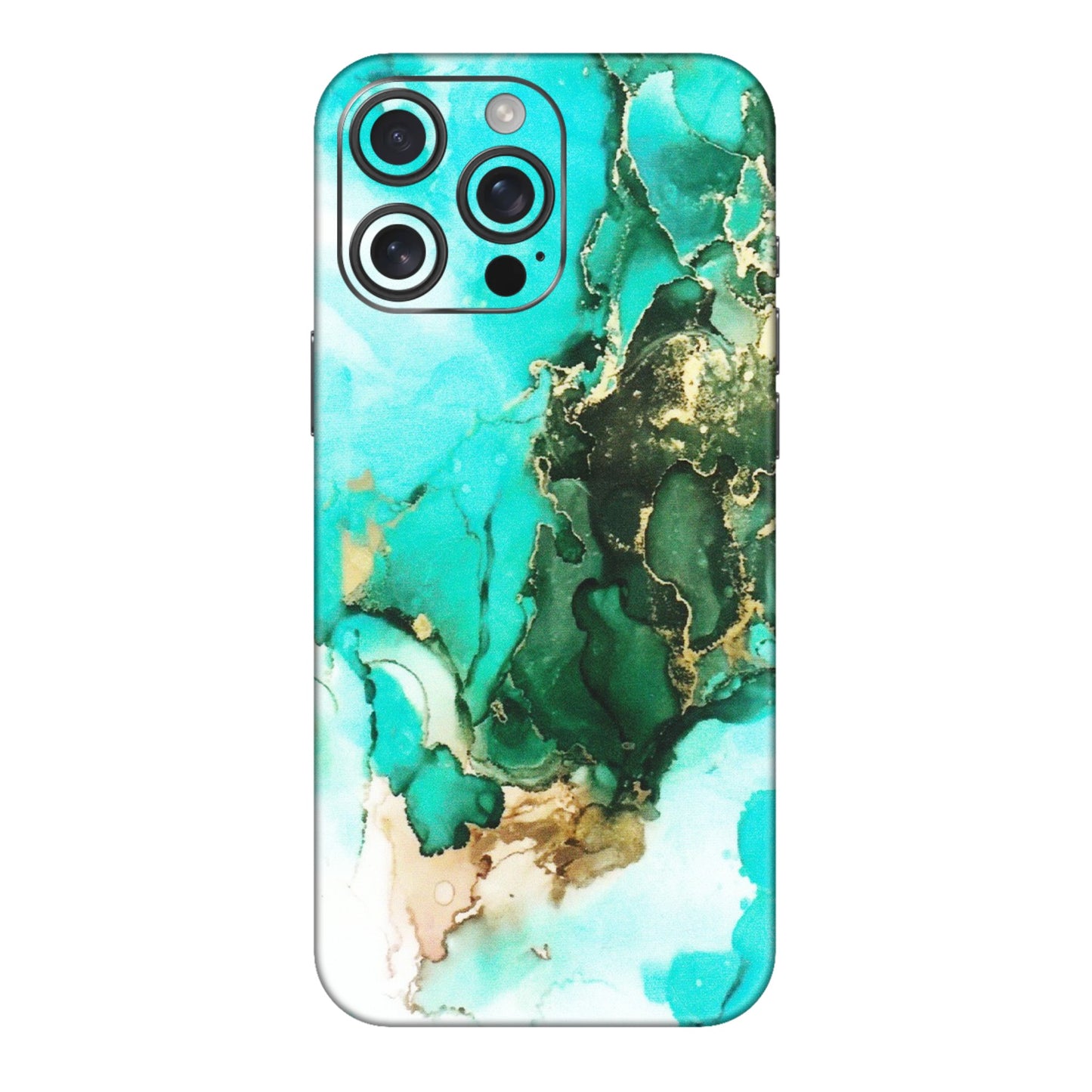 Apple iPhone Skins (All Models) - The Blue Gold Marble - Matte Finish (M-124) iPhone 16 pro