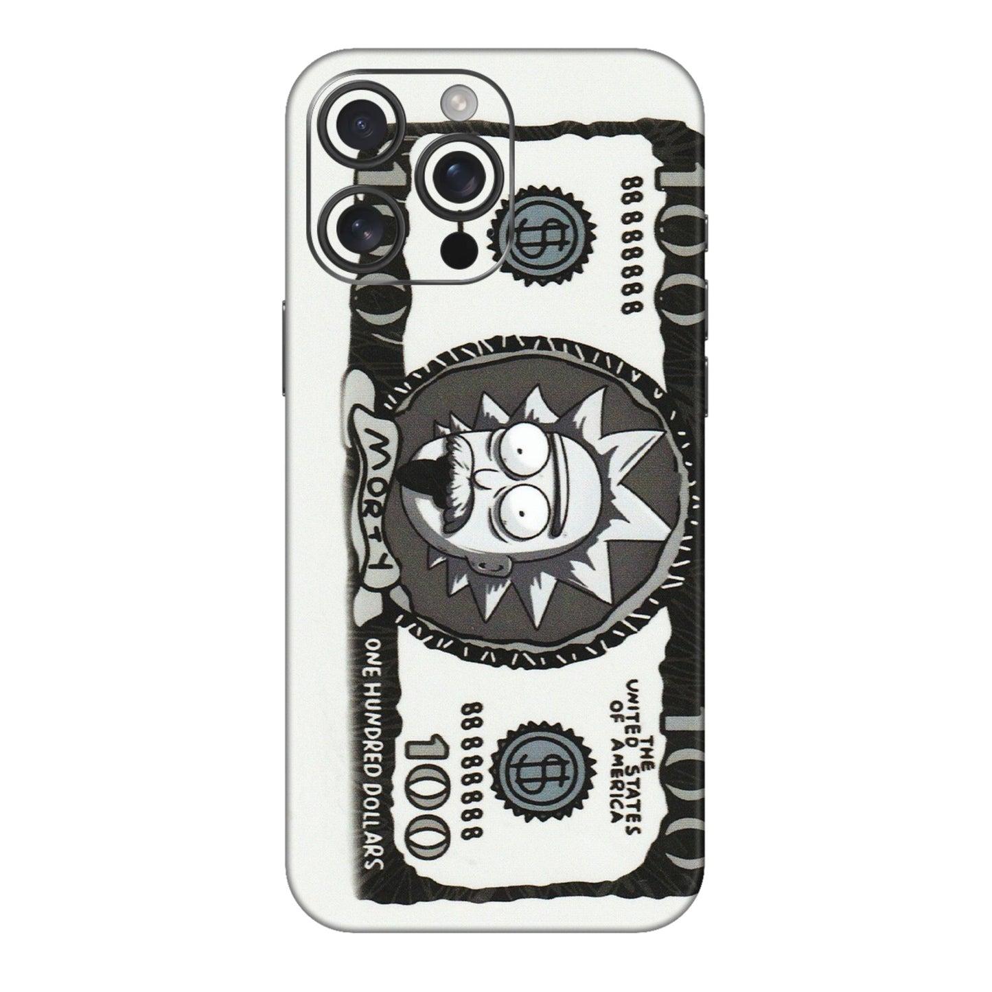 Apple iPhone Skins (All Models) - Rick And Morty Hundred Dollar Anime - Matte Finish (M-161) iPhone 16 pro