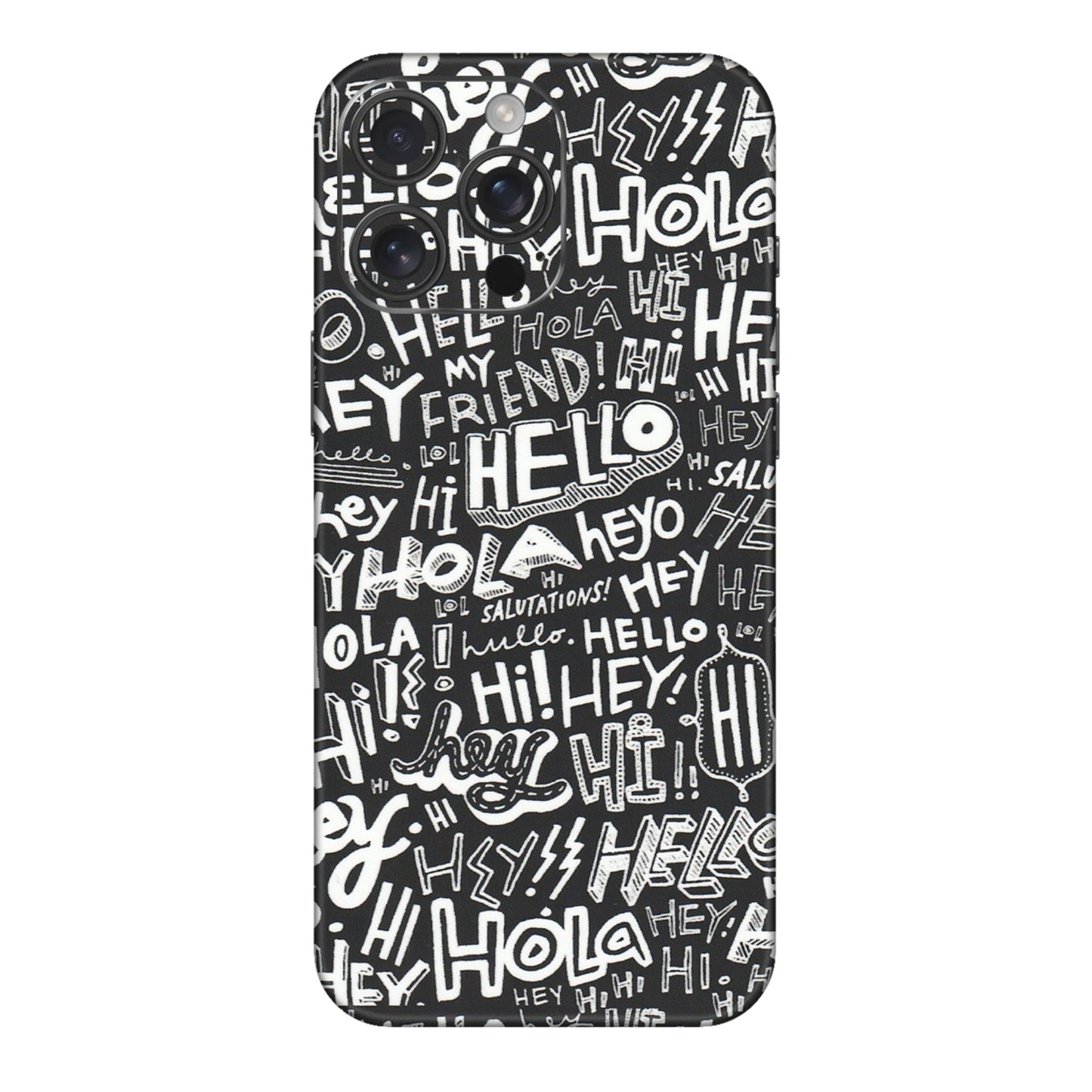 Apple iPhone Skins (All Models) - Hi Hello Doodles - Matte Finish (M-25) iPhone 16 pro