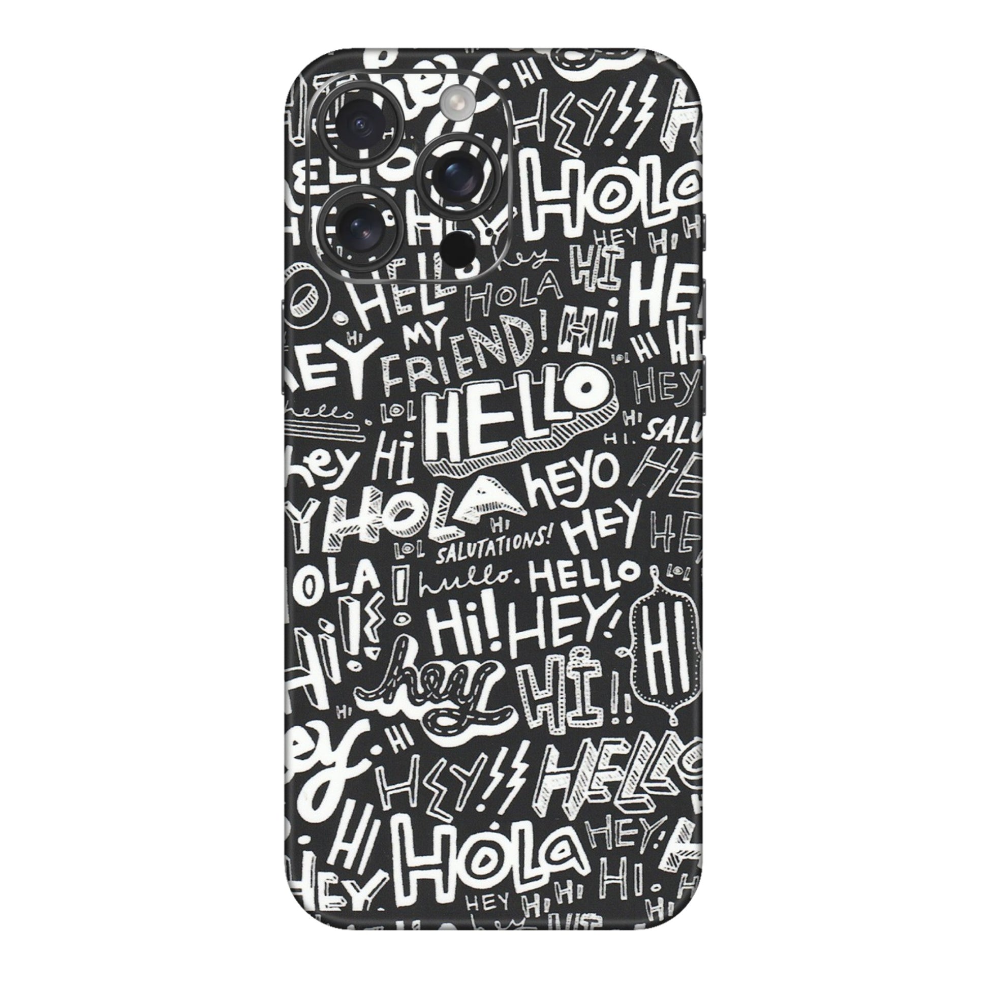 Apple iPhone Skins (All Models) - Hi Hello Doodles - Matte Finish (M-25) iPhone 16 pro