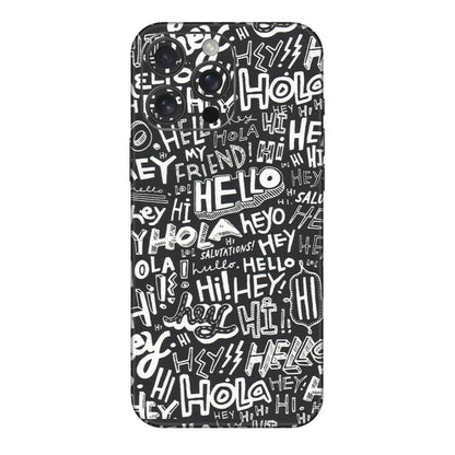 Apple iPhone Skins (All Models) - Hi Hello Doodles - Matte Finish (M-25) iPhone 16 pro