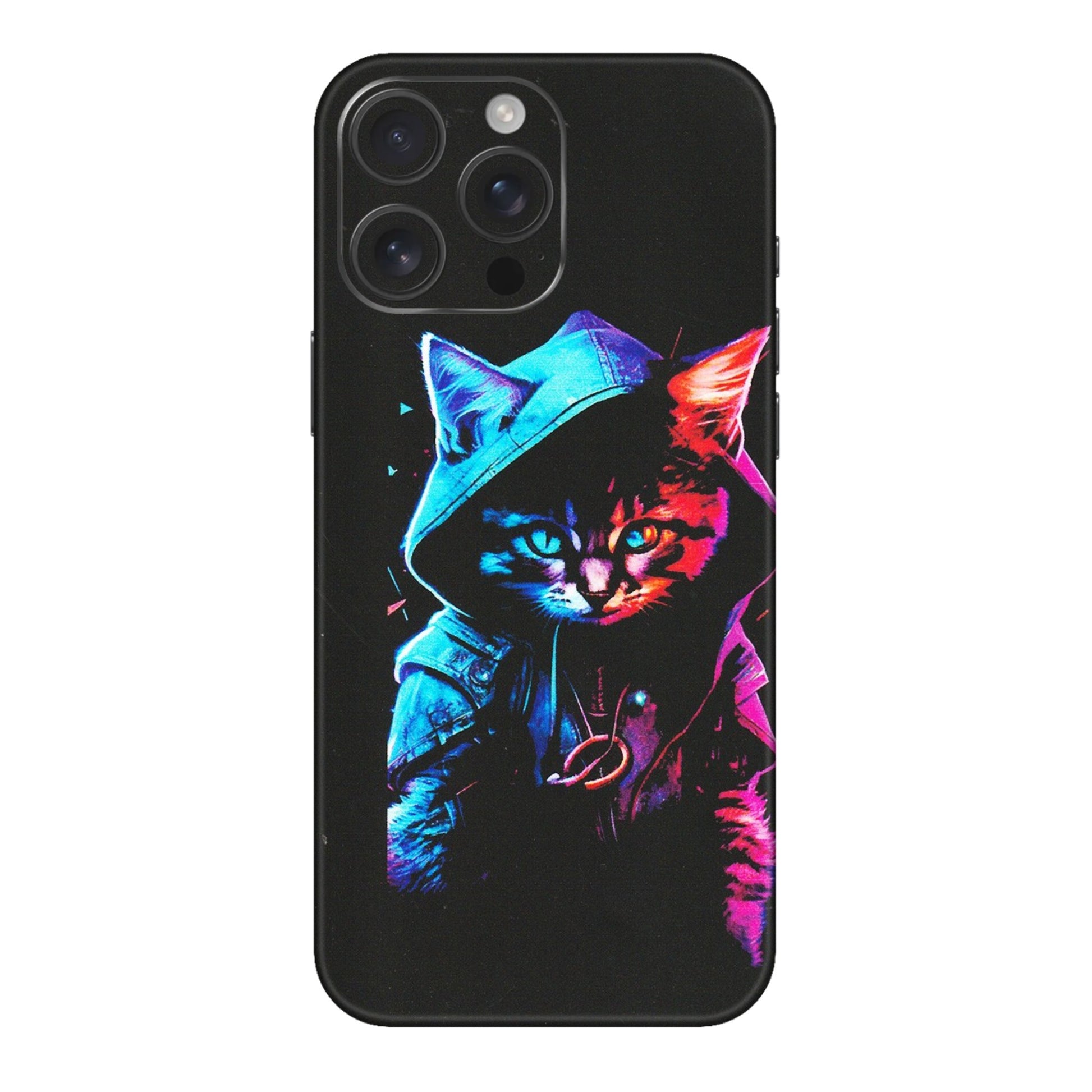 Apple iPhone Skins (All Models) - Cyberpunk Cat - Matte Finish (M-45) iPhone 16 pro