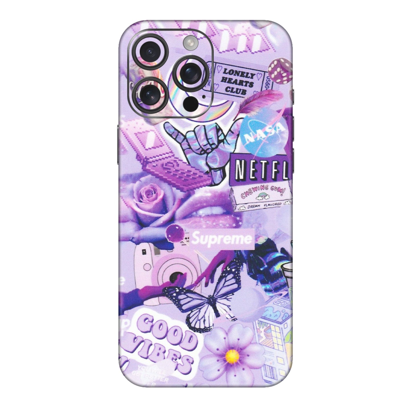 Apple iPhone Skins (All Models) - Supreme Purple Magic - Matte Finish (M-88) iPhone 16 pro