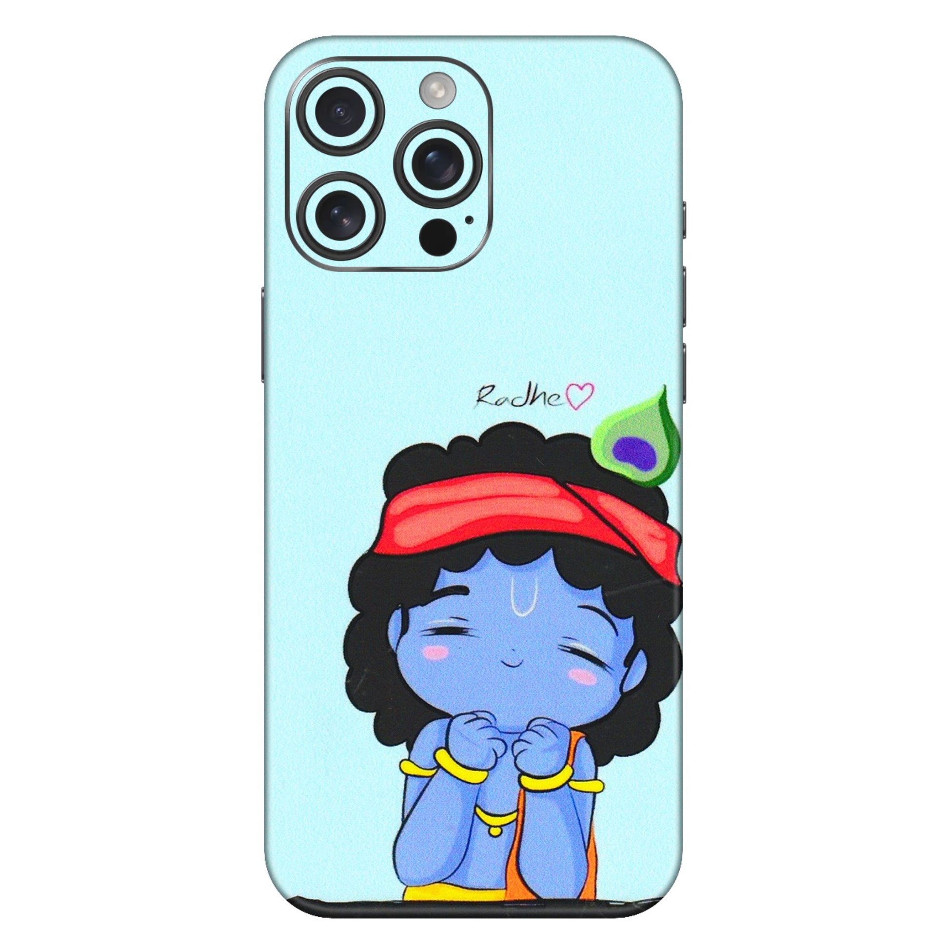 Apple iPhone Skins (All Models) - Radhe Radhe Cute Toon - 3D Embossed Finish (L-05) iPhone 16 Pro Max