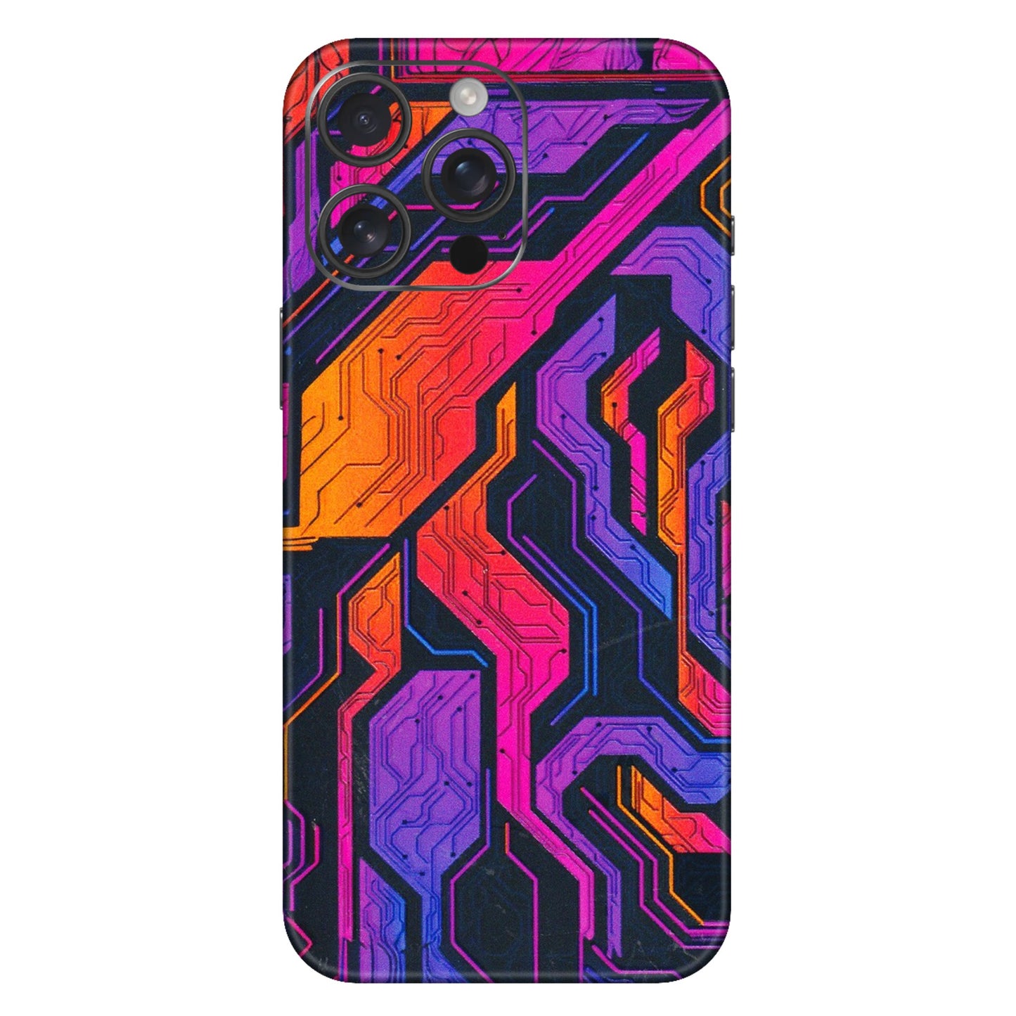 Apple iPhone Skins (All Models) - Tech Circuits Futuristic - 3D Embossed Finish (L-07) iPhone 16 Pro Max
