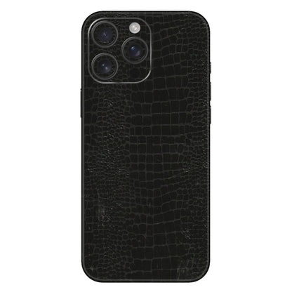 Apple iPhone Skins (All Models) - Snake Leather Black - 3D Embossed Finish (L-107) iPhone 16 Pro Max