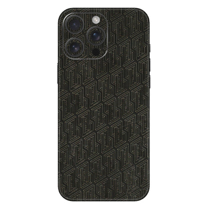 Apple iPhone Skins (All Models) - Black Abstract Pattern - 3D Embossed Finish (L-117) iPhone 16 Pro Max