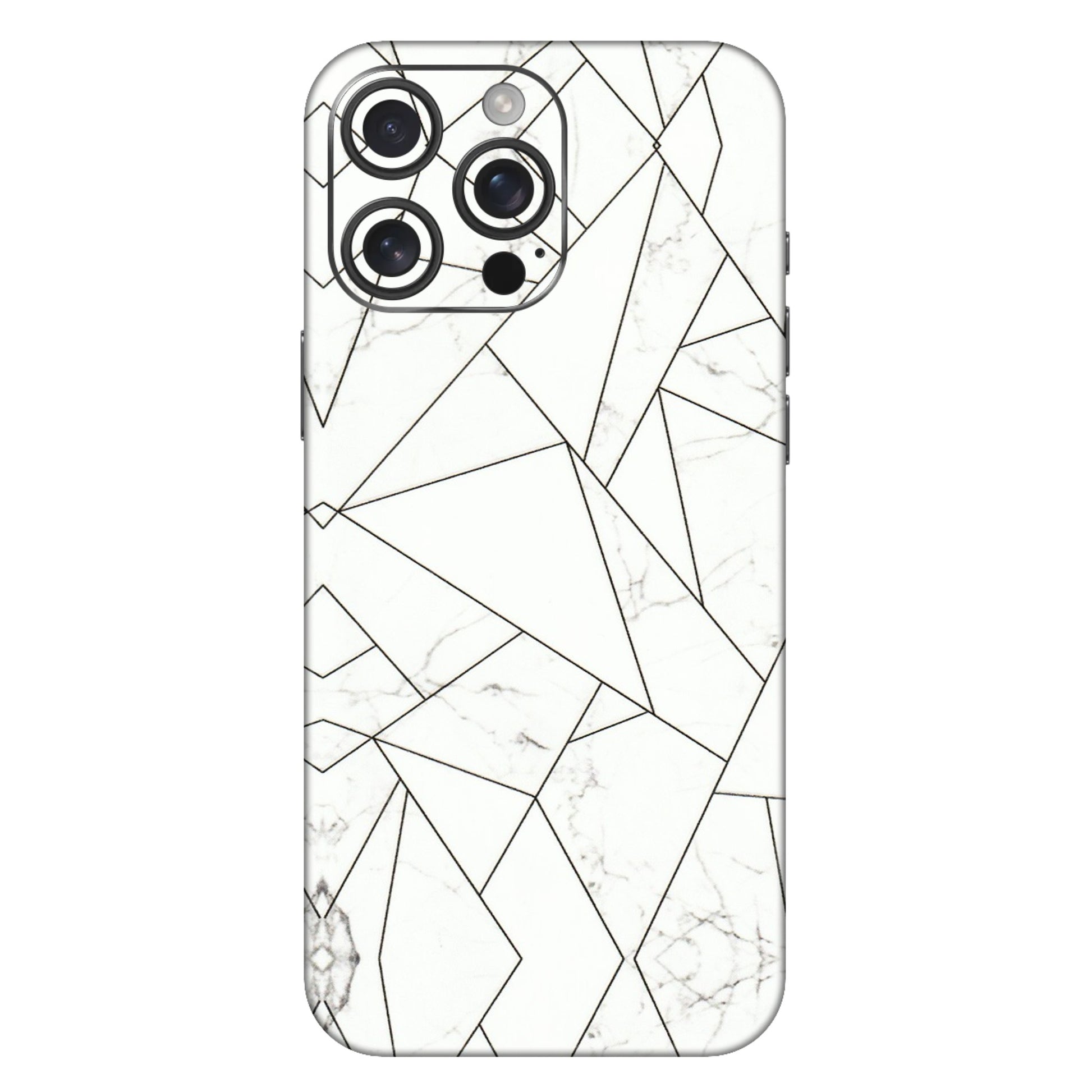 Apple iPhone Skins (All Models) - Luxury White Marble Effect - 3D Embossed Finish (L-168) iPhone 16 Pro Max