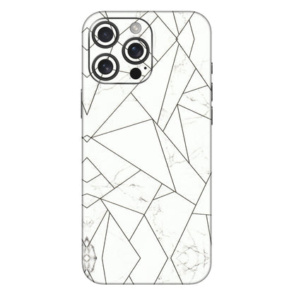 Apple iPhone Skins (All Models) - Luxury White Marble Effect - 3D Embossed Finish (L-168) iPhone 16 Pro Max