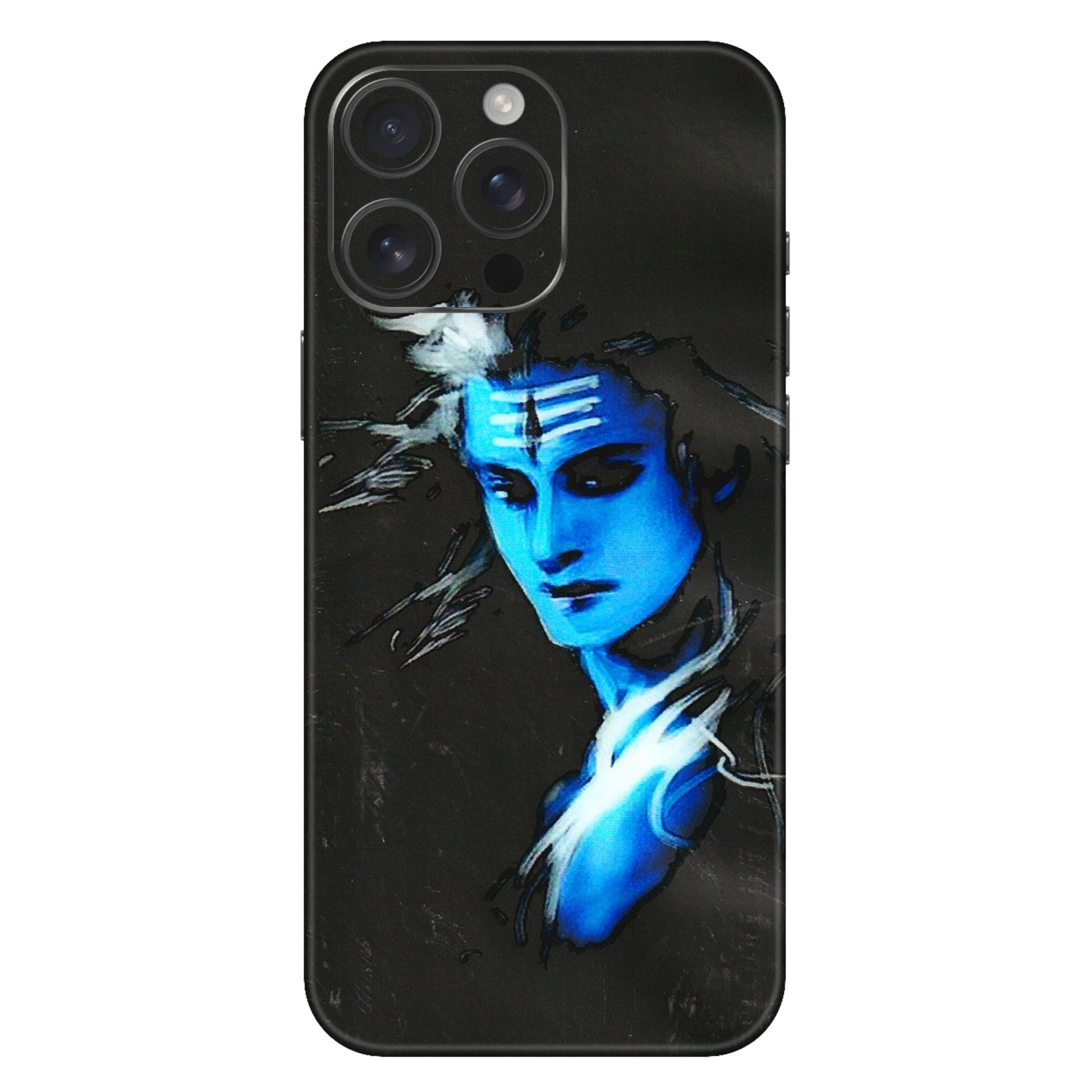 Apple iPhone Skins (All Models) - Har Har Mahadev Blue/Black - 3D Embossed Finish (L-185) iPhone 16 Pro Max