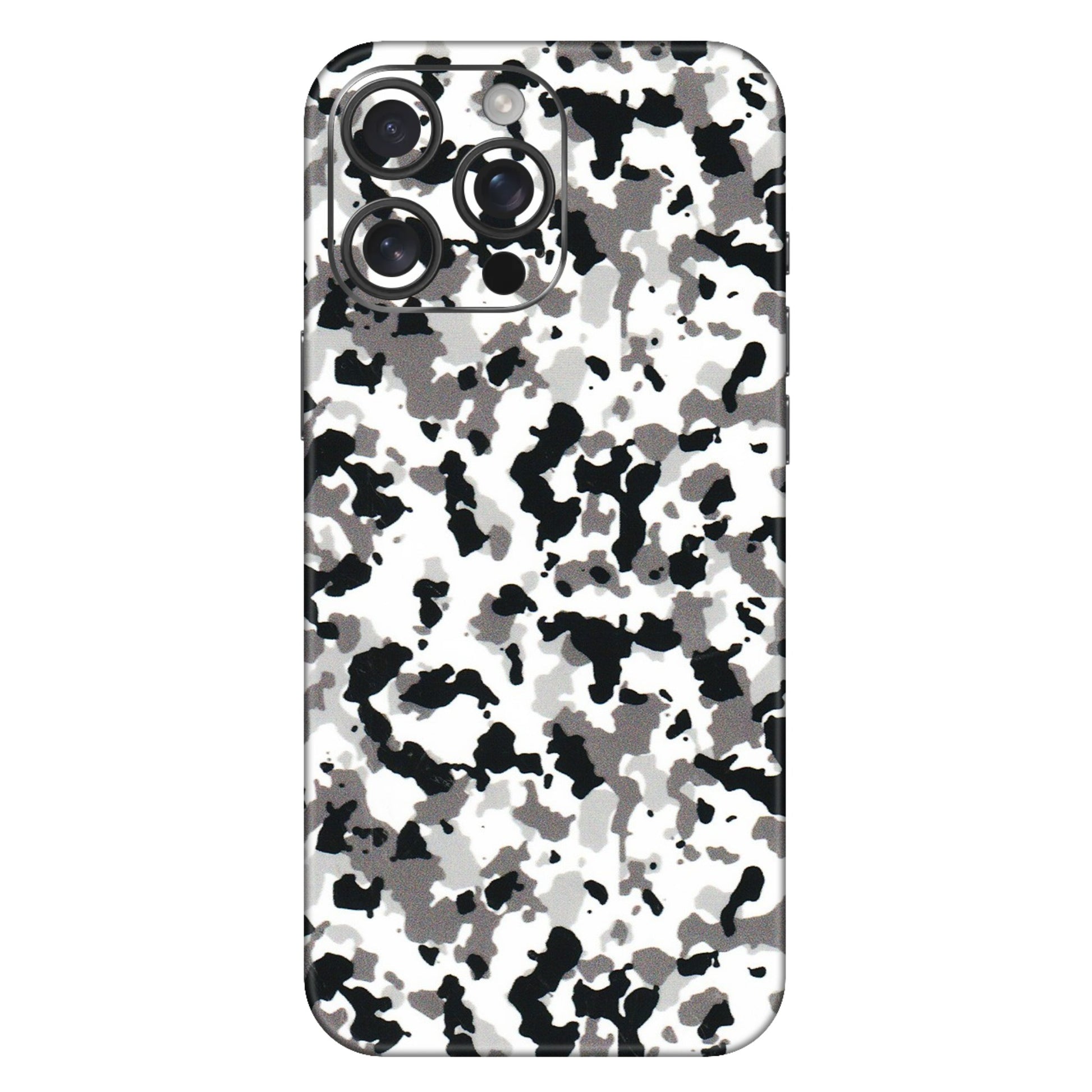 Apple iPhone Skins (All Models) - White Black Camouflage - 3D Embossed Finish (L-18) iPhone 16 Pro Max