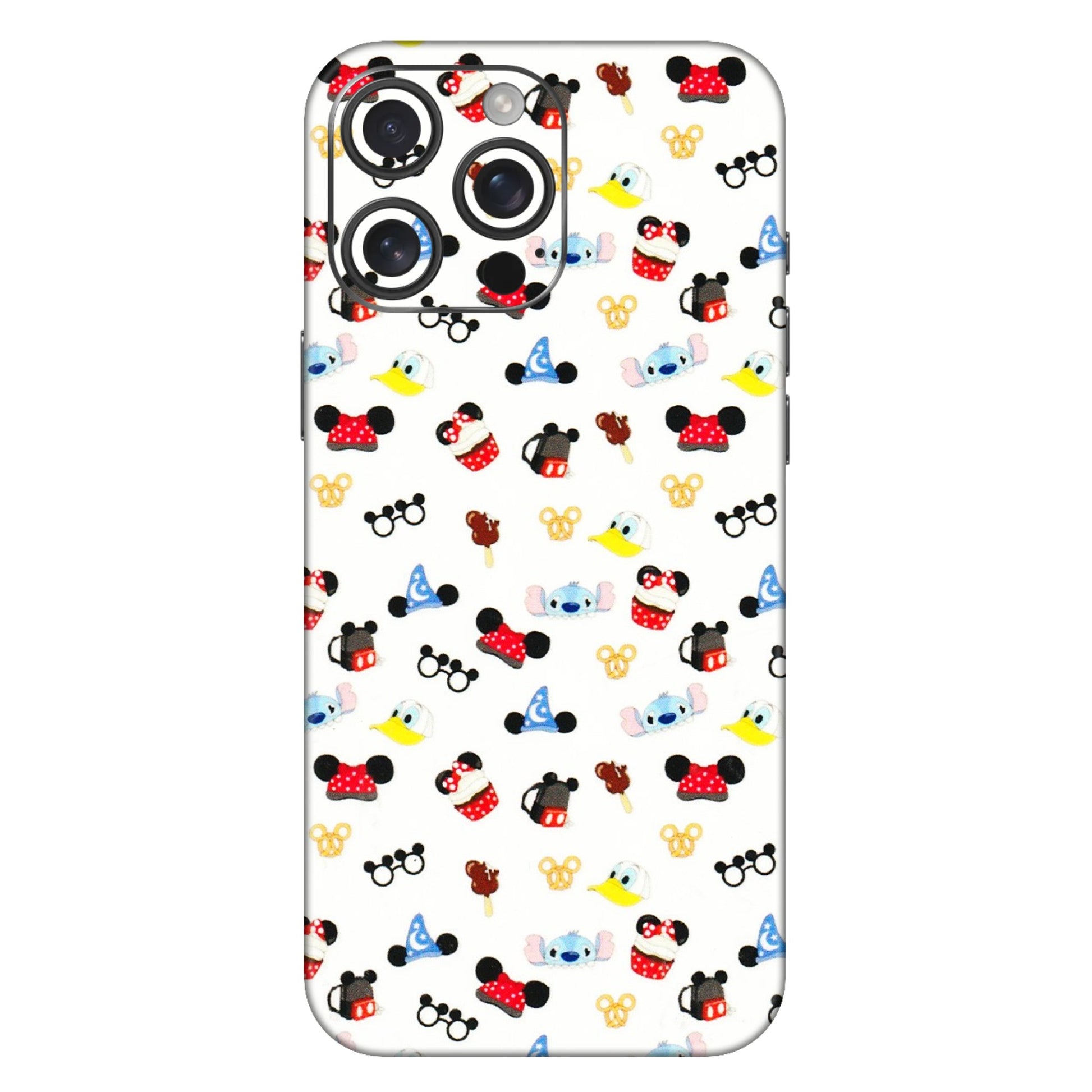 Apple iPhone Skins (All Models) - Minnie Mouse & Donald Doodles s - 3D Embossed Finish (L-194) iPhone 16 Pro Max