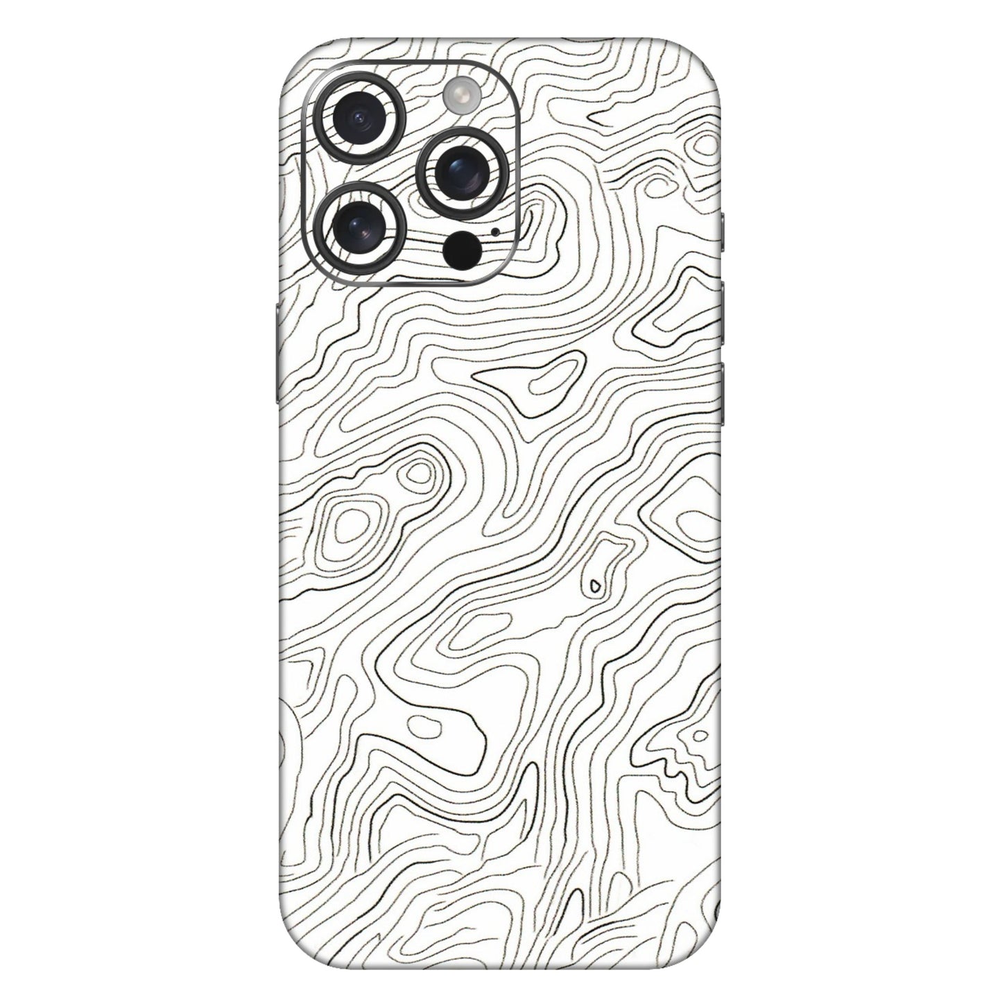Apple iPhone Skins (All Models) - White Black Swirls - 3D Embossed Finish (L-219) iPhone 16 Pro Max