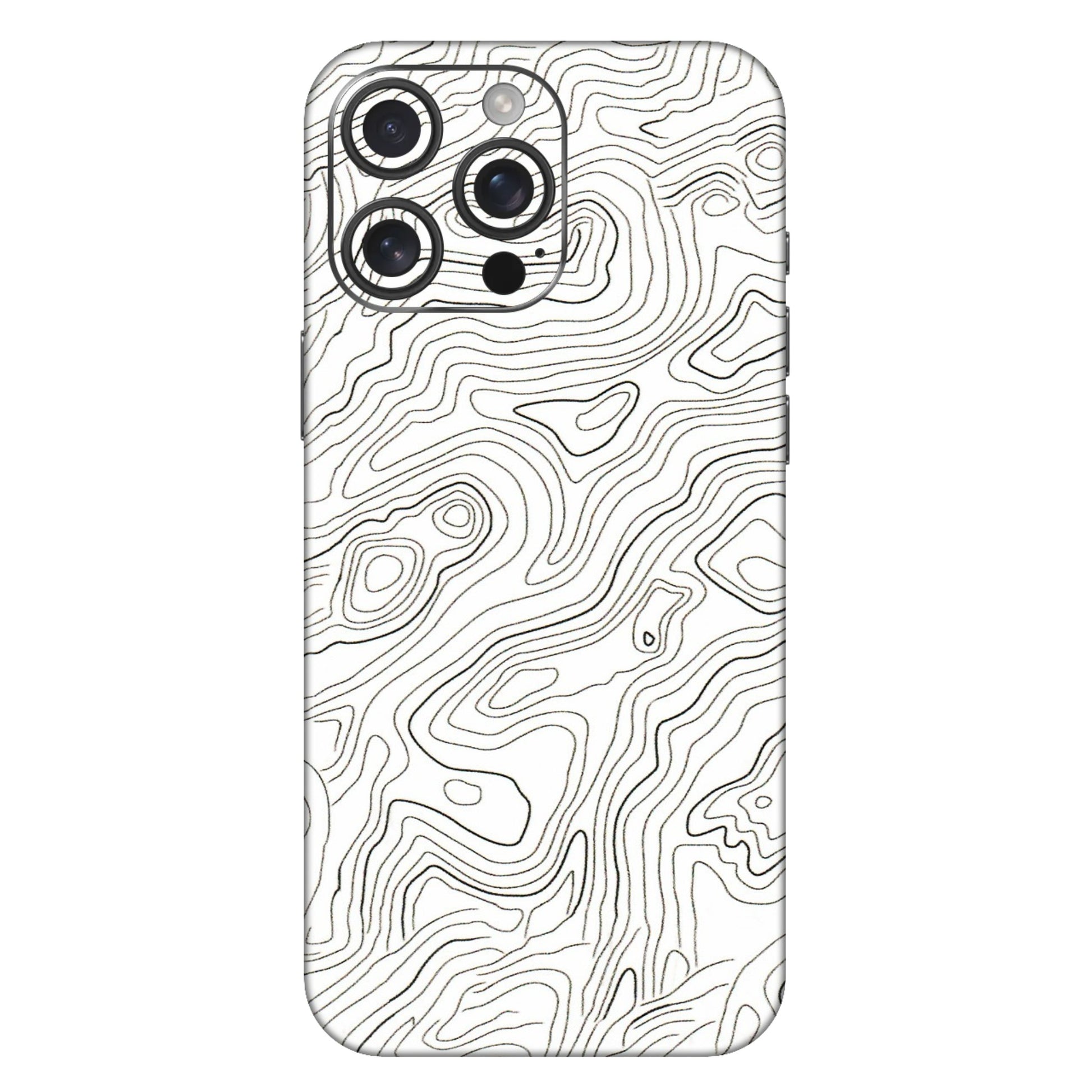 Apple iPhone Skins (All Models) - White Black Swirls - 3D Embossed Finish (L-219) iPhone 16 Pro Max