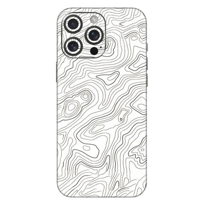 Apple iPhone Skins (All Models) - White Black Swirls - 3D Embossed Finish (L-219) iPhone 16 Pro Max