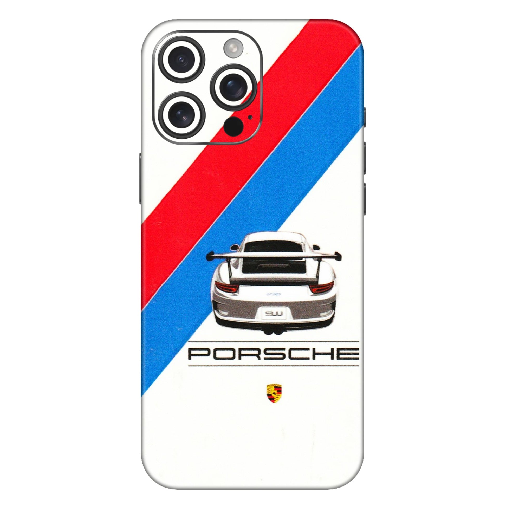 Apple iPhone Skins (All Models) - Porche Car Sober Logo - 3D Embossed Finish (L-248) iPhone 16 Pro Max