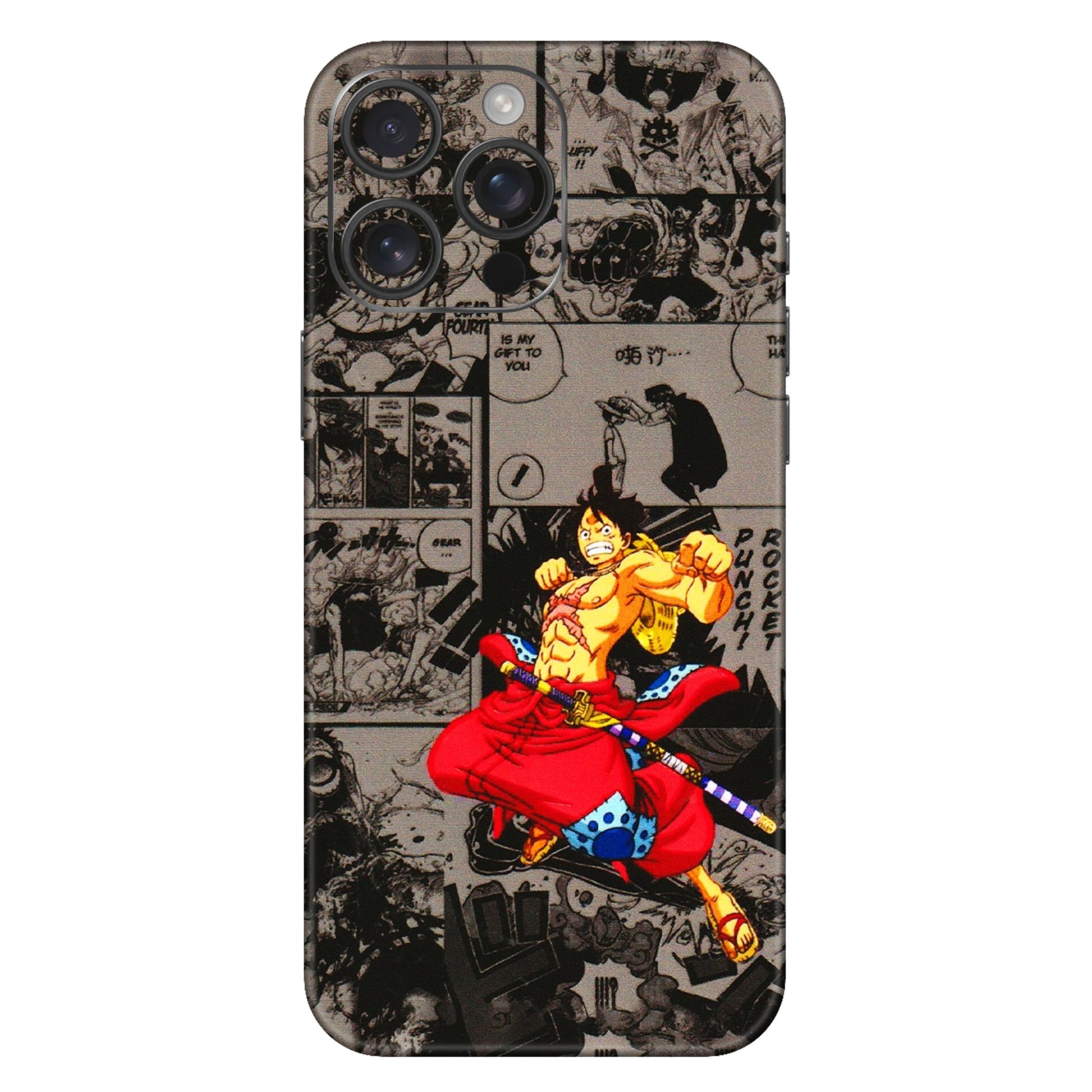 Apple iPhone Skins (All Models) - One Piece Rocket Punch Manga - 3D Embossed Finish (L-25) iPhone 16 Pro Max