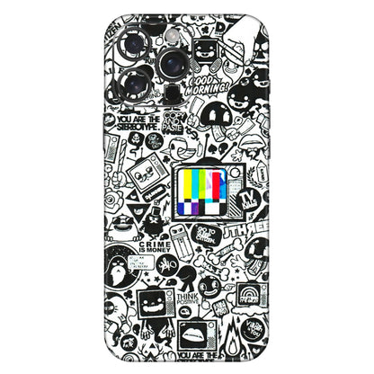 Apple iPhone Skins (All Models) - Doodles Positive Art - 3D Embossed Finish (L-263) iPhone 16 Pro Max