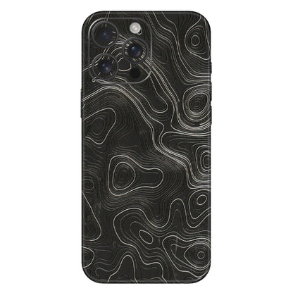Apple iPhone Skins (All Models) - Abstract White Line Map - 3D Embossed Finish (L-269) iPhone 16 Pro Max