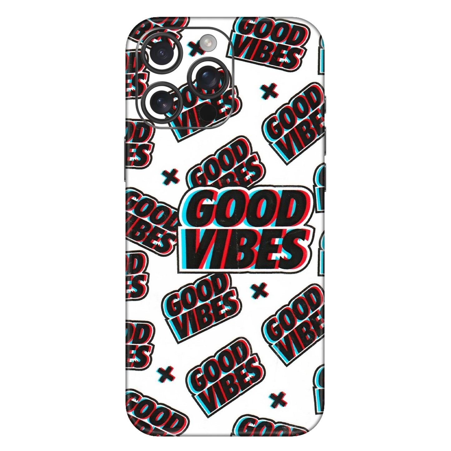 Apple iPhone Skins (All Models) - Good Vibes - 3D Embossed Finish (L-282) iPhone 16 Pro Max