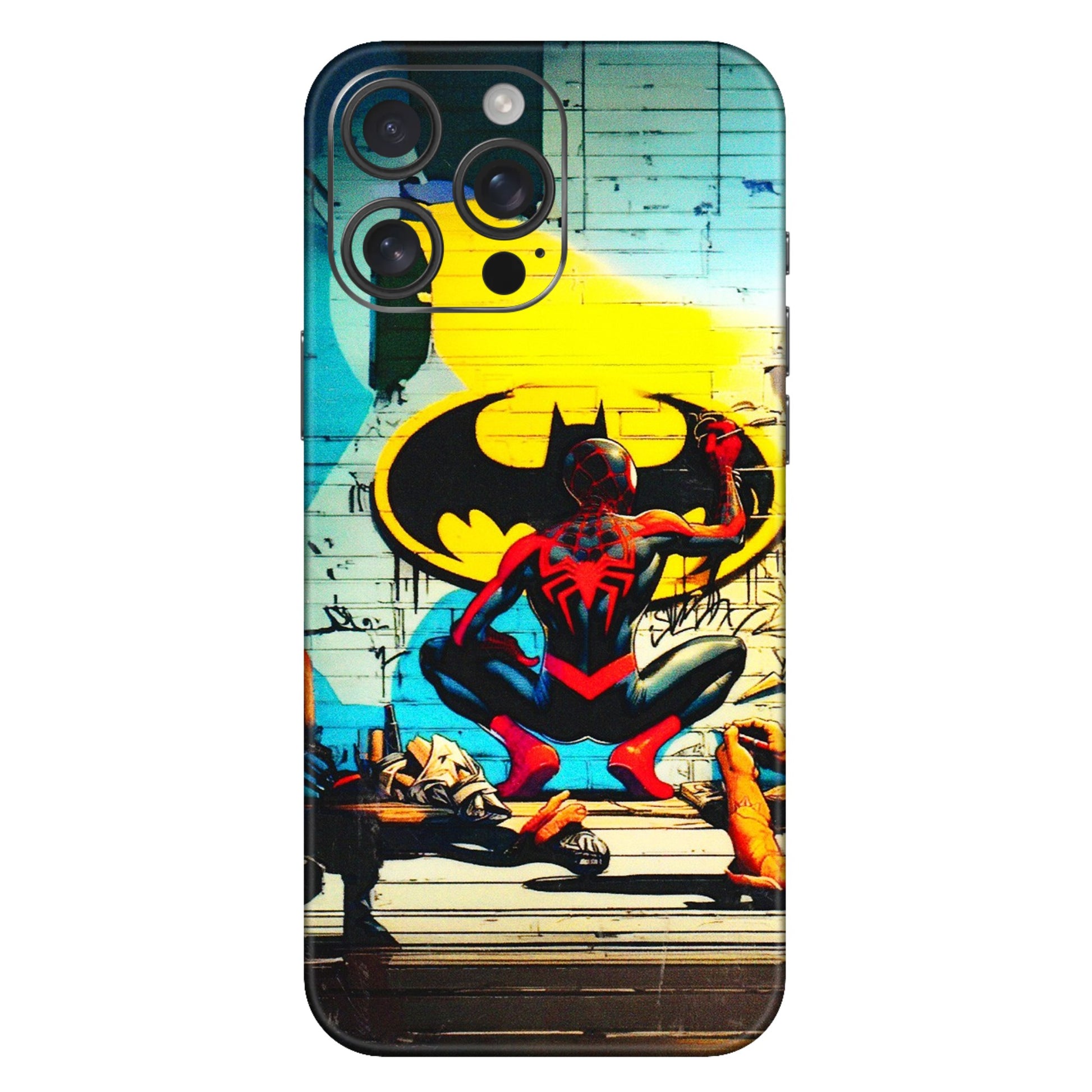 Apple iPhone Skins (All Models) - New Spiderman Bat Logo - 3D Embossed Finish (L-309) iPhone 16 Pro Max