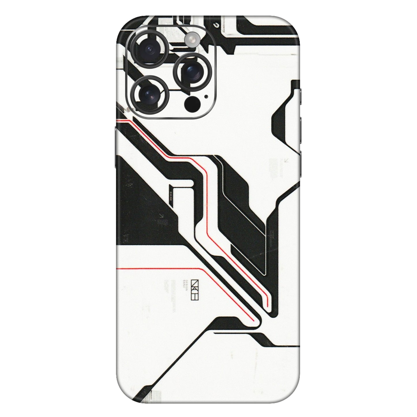 Apple iPhone Skins (All Models) - White Techy Logo - 3D Embossed Finish (L-312) iPhone 16 Pro Max