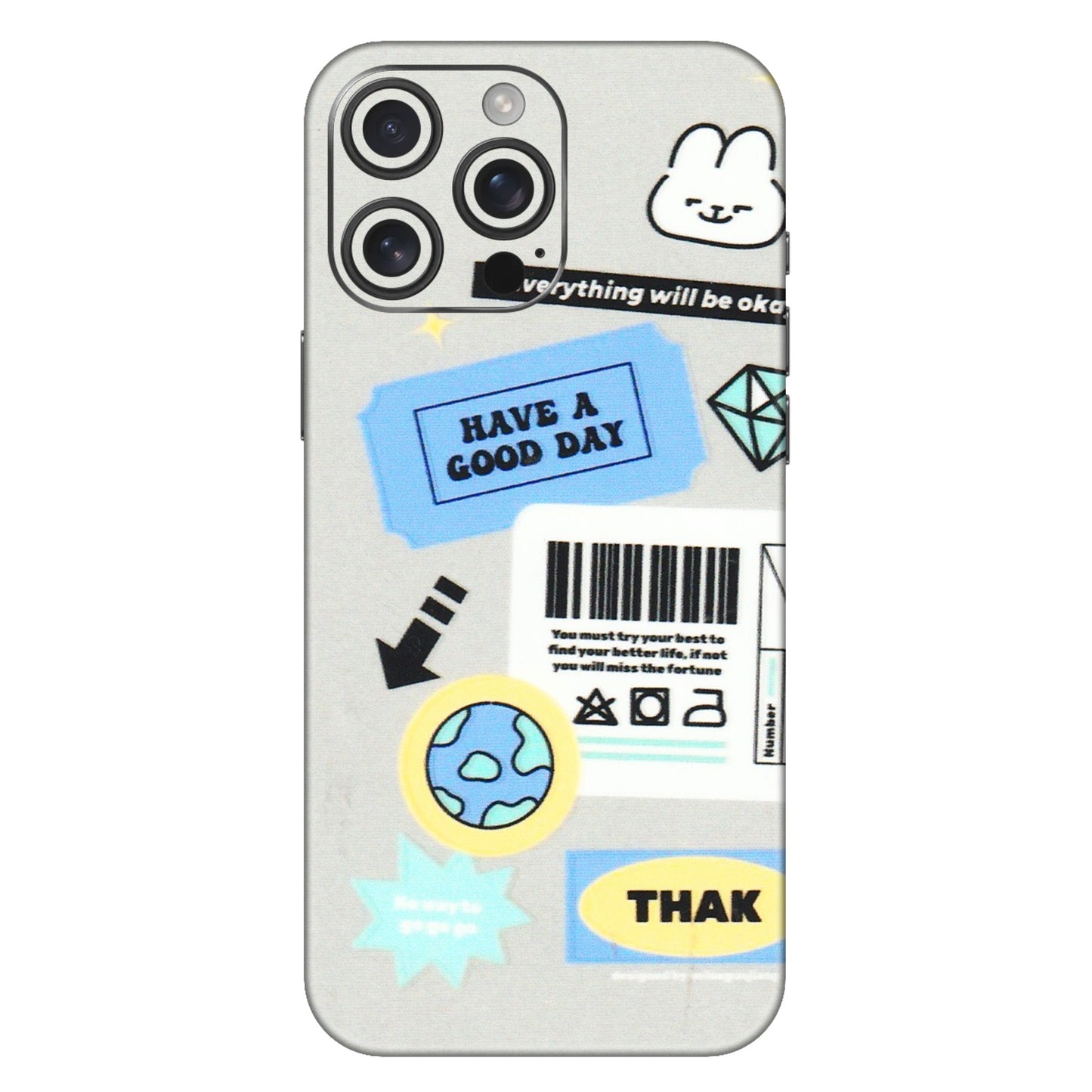 Apple iPhone Skins (All Models) - Will Be Okay Design - 3D Embossed Finish (L-316) iPhone 16 Pro Max